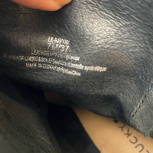 Lucky Brand Ravynn Ankle Boot Black Leather Block Heel - Picture 11 of 12